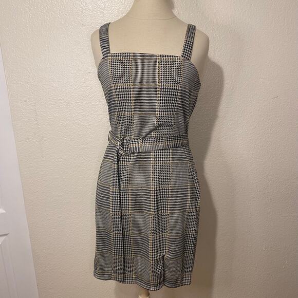 Just Polly Plaid Mini Dress Preppy Academia 90s Size L - Picture 1 of 13